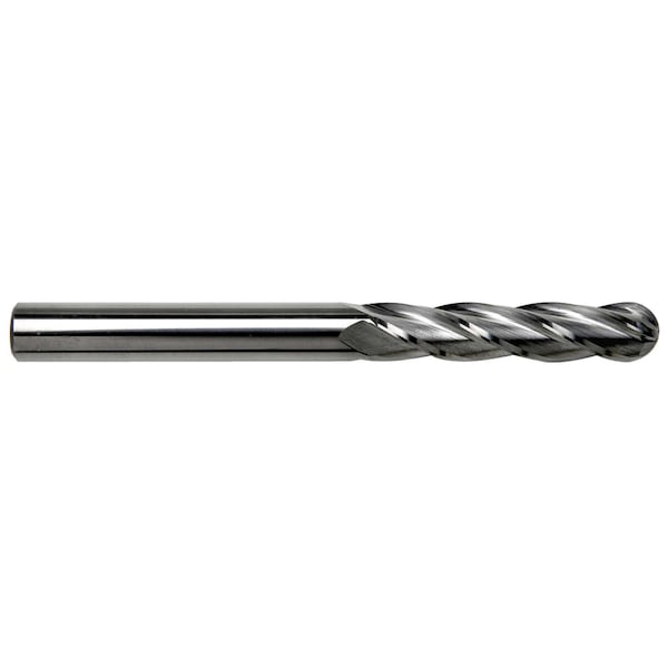 Gs Tooling 7/16" Diameter x 7/16" Shank 4-Flute Extra Long Length Ball Nose Blue Series Carbide End Mills - 102490