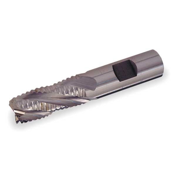 Cleveland 4-Flute Cobalt 8% Fine Square Single Roughing End Mill Cleveland RG6 Bright 3/8"x3/8"x3/4"x2-1/2" - C30829