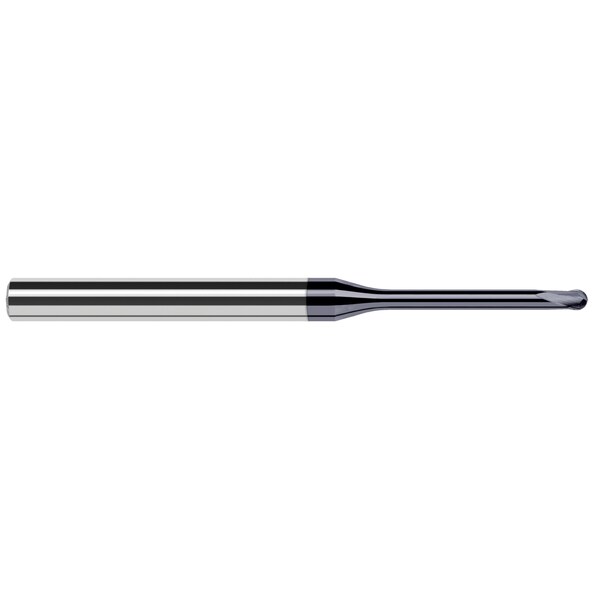 Harvey Tool End Mill for Hardened Steels - Finishers - Ball 0.0200" (.5 mm) Cutter DIA x 0.0160" Length of Cut - 919120-C6