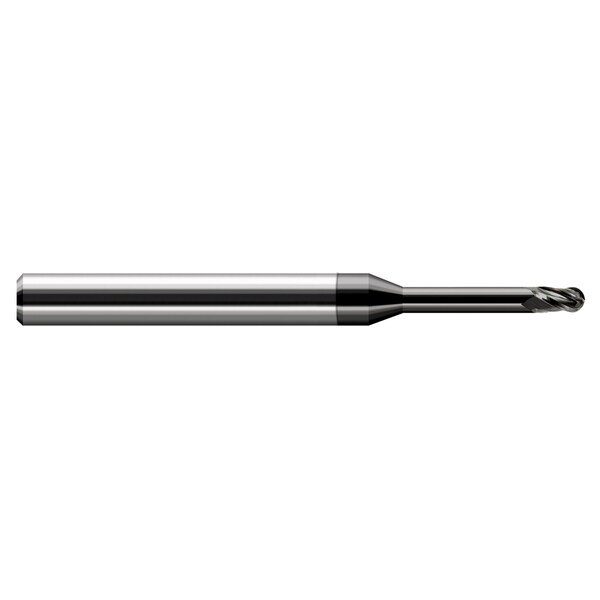 Harvey Tool Miniature End Mill - Ball - Long Reach, Stub Flute 0.0600" Cutter DIA x 0.0900" Length of Cut - 868262-C4
