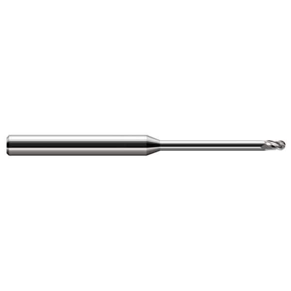 Harvey Tool Miniature End Mill - Ball - Long Reach, Stub Flute, 0.0600", Finish - Machining: Uncoated - 35660