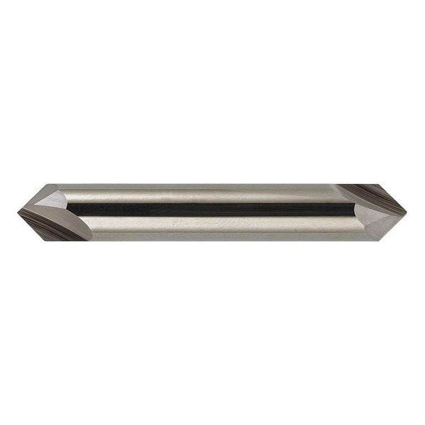Cleveland 2-Flute Carbide Double End 90 Degree Chamfer Tool Cleveland CEM-CH-2D Bright 1/4"x1/4"x2-1/2" - C61228