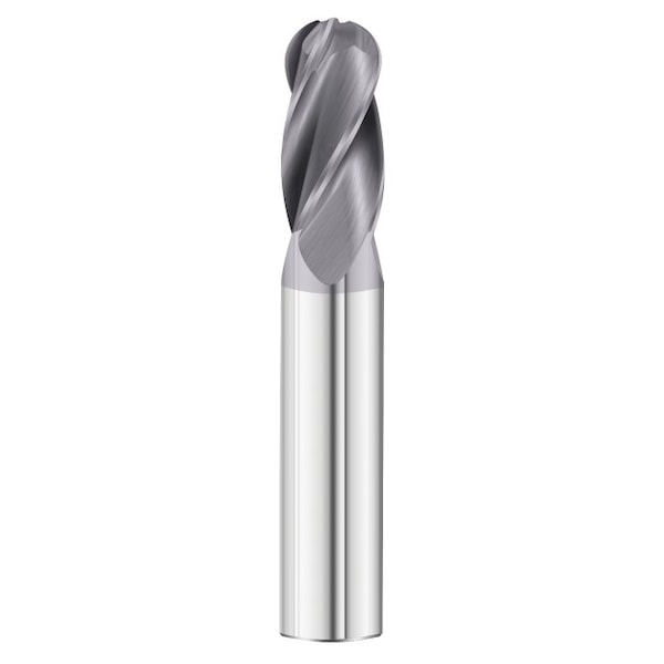 Fullerton Tool 4-Flute - 30° Helix - 3200 GP End Mills, TIALN, RH Spiral, Ball, Standard, 1/8 - 30723