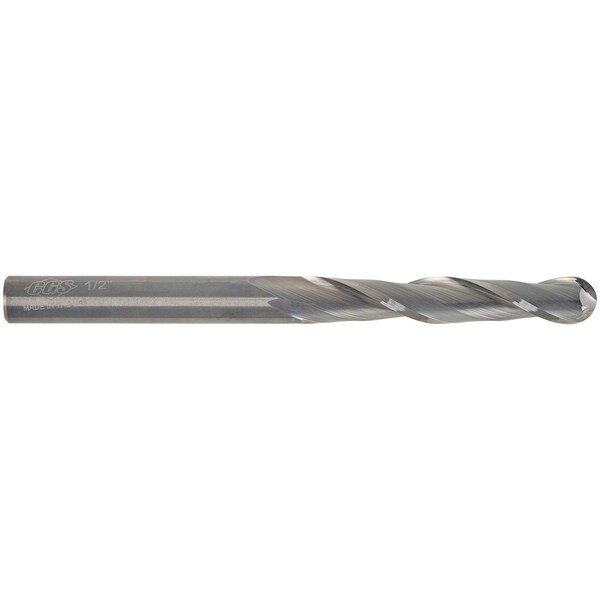 Cgs Tool 2 Flute Xl Length Ball End Mill 3/8"Dia 2"Loc 4"Oal - 822-3750
