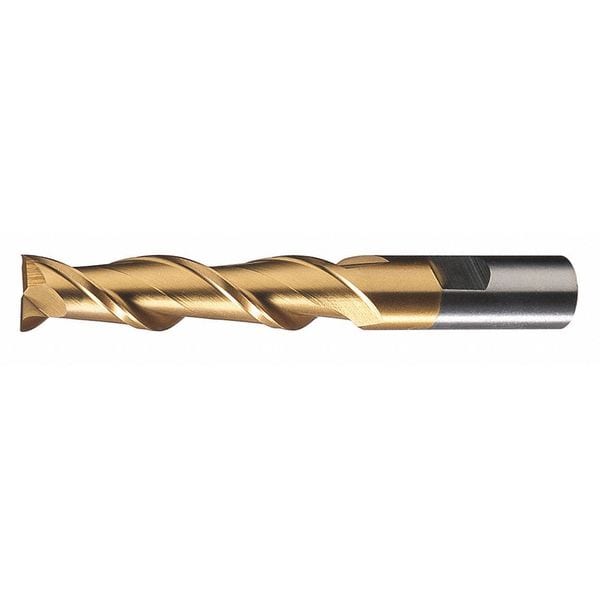 Cleveland 2-Flute HSS Square Single End Mill Cleveland HG-2-TN TiN 19/32"x1/2"x1-1/8"x3-3/8" - C33778