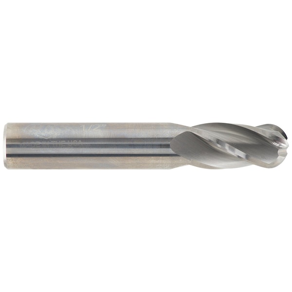 Cgs Tool 4Fl 30 Deg Ball End Mill 21/64"Dia 7/8"Loc 2-1/2"Oal - 142-3281