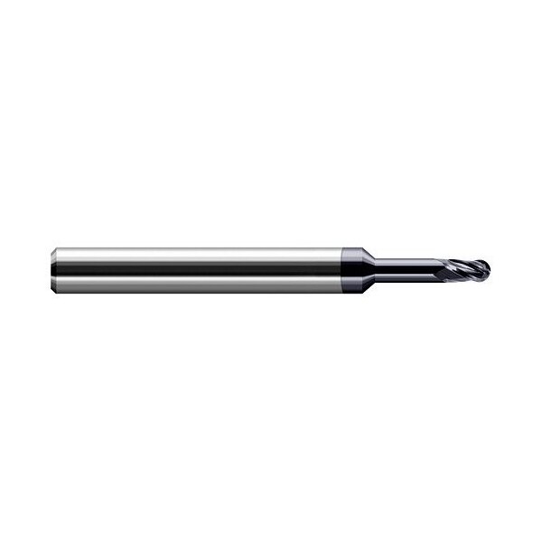 Harvey Tool 0.04 in. dia. x 0.06 in. x 13/64 Reach Carbide Ball End Mill for Medium Alloy Steels, 4 Flute - 64240-C3