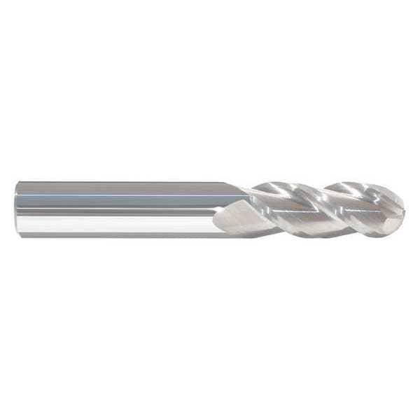 Zoro Select End Mill, 1/2 3FL 45 HPNF, 1-1/4 LOC Ball - 283-501260