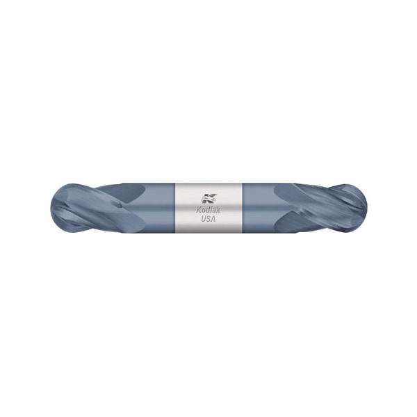 Kodiak Cutting Tools 1/4 Carbide Endmill 4 Flute Double End Ball Nose Stub ALTIN Coated - 5435837