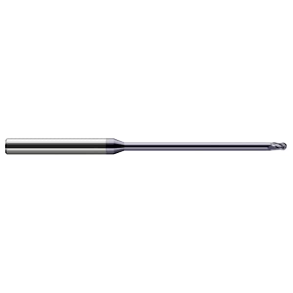 Harvey Tool Miniature End Mill - Ball - Long Reach, Stub Flute, 0.0930" (3/32), Finish - Machining: AlTiN - 59493-C3
