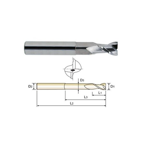 Yg-1 Tool 2 Flute 37 Degree Helix Extended Neck Alu-Power - 39595