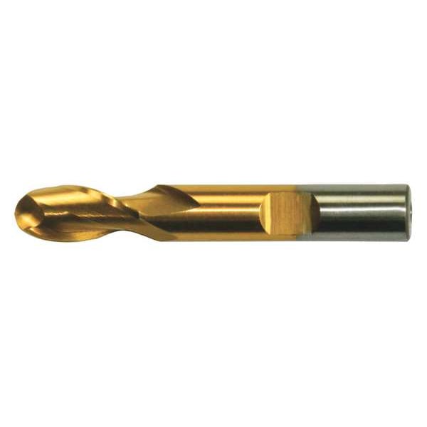 Cleveland 2-Flute Cobalt 8% Ball Nose Single End CenterCut Finisher CTD HGC-2B-TN TiN 1x1x2-1/4x4-3/4 - C32746