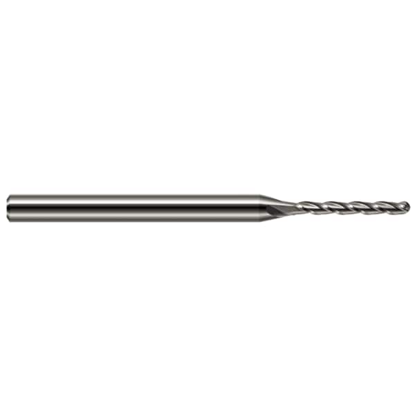 Harvey Tool Miniature End Mill - Ball - Long Flute, 0.1250" (1/8), Length of Cut: 1" - 34108