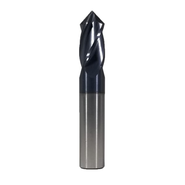 Cobra Carbide Endmill, 90 Deg Drill Point AlTiN Coated, 1/4, Number of Flutes: 4 - 15494