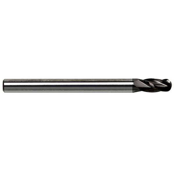 Gs Tooling 3mm Diameter 4-Flute Ball Nose Stub Length TiAlN Coated Carbide End Mill, 5PK - 102941PK