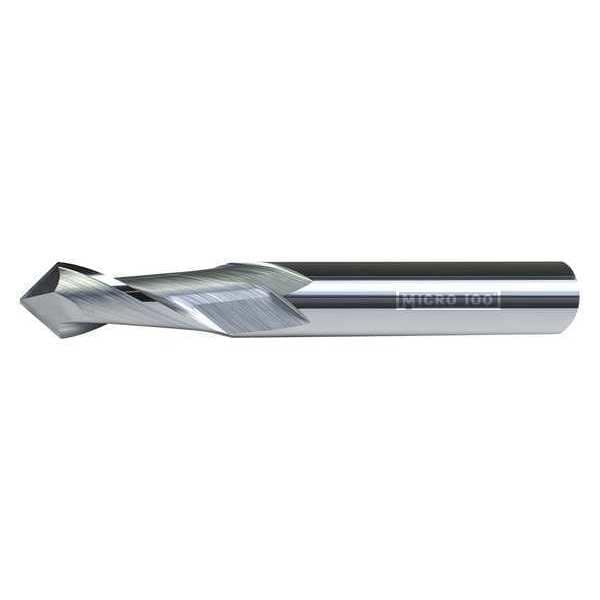 Micro 100 Carb End Mill, 3/16 In, 2FL, CC, Uncoated - DM-187-290