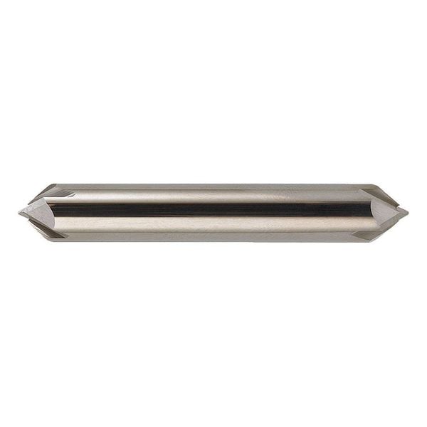 Cleveland 4-Flute Carbide Double End 90 Degree Chamfer Tool Cleveland CEM-CH-4D Bright 3/8"x3/8"x2-1/2" - C60229