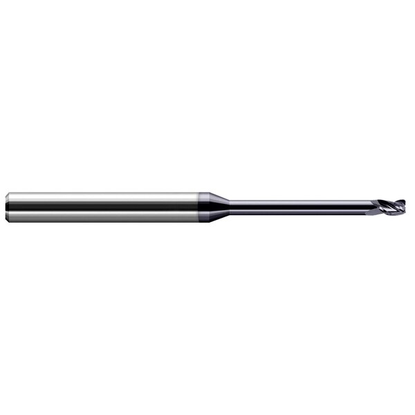 Harvey Tool 4 FL - 0.2500'', 1/4 Cutter DIA x 0.0300'' Radius x 0.3750'', 3/8 LOC x 1.2500'', 1-1/4 Reach - 728116