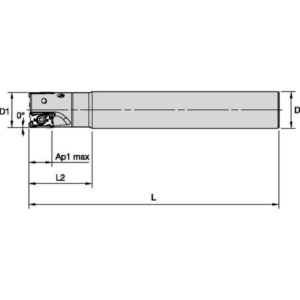 Widia Indexable Square Shoulder End Mill, VSM490-15 Series, 1.2500" Max Cut Dia, High Speed Steel - VSM490D125Z03C125XN15L800