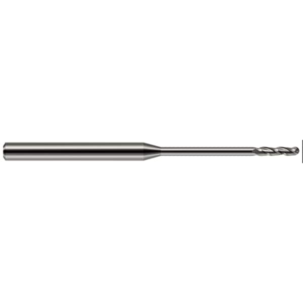 Harvey Tool Miniature End Mill - Ball - Long Reach, Long Flute, 0.0600", Shank Dia.: 1/8" - 13860