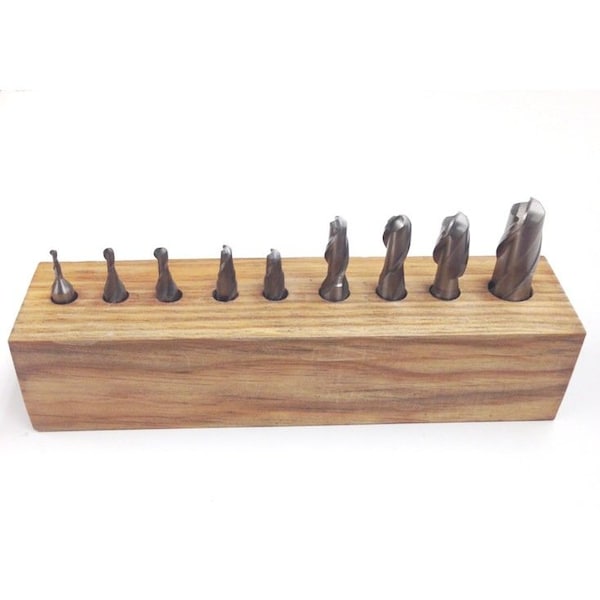 Hhip 9 Piece 2 Flute Ball Nose End Mill Set - 8001-0009