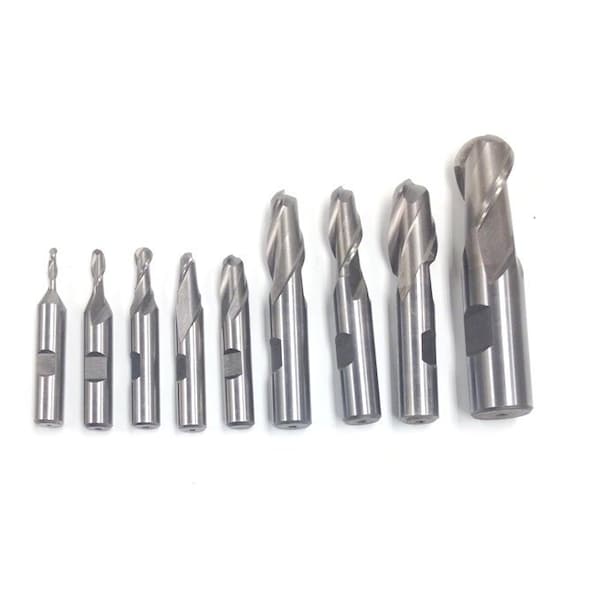 Hhip 9 Piece 2 Flute Ball Nose End Mill Set - 8001-0009