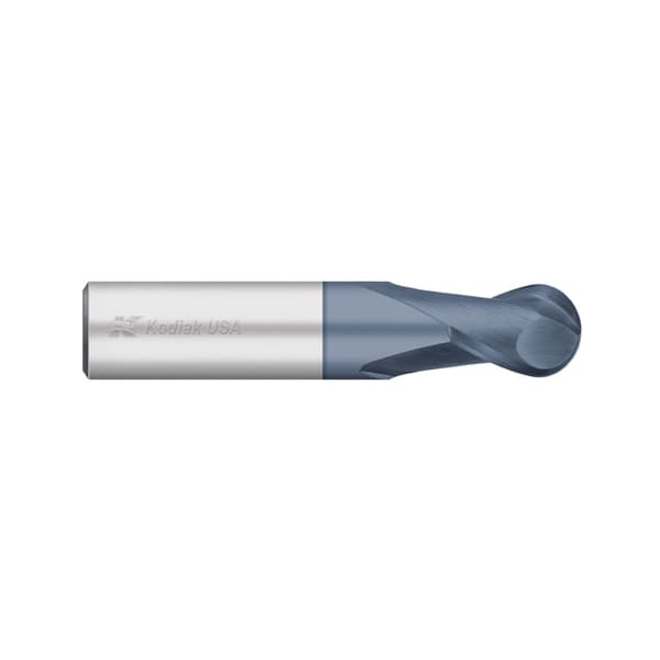 Kodiak Cutting Tools 3/32 2 Flute Carbide Endmill Single End Ball Nose Stub ALTIN Coated - 5432647