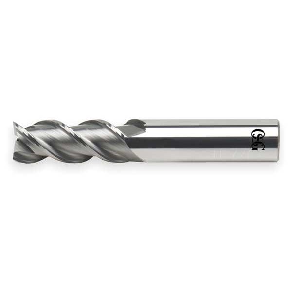 Osg End Mill, Carbide, 7/16, 3 FL, SGL Sq End, CC - 20424100