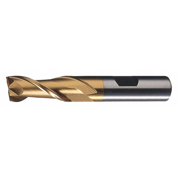 Cleveland 2-Flute PM+ HSS-E Square CC Single Finishing End Mill Cleveland PM-2-TN TiN 5/16x3/8x3/4x2-1/2 - C40812