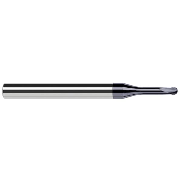 Harvey Tool End Mill for Hardened Steels - Finishers - Ball 0.1875" (3/16) Cutter DIA x 0.1500" Length of Cut - 881612-C6