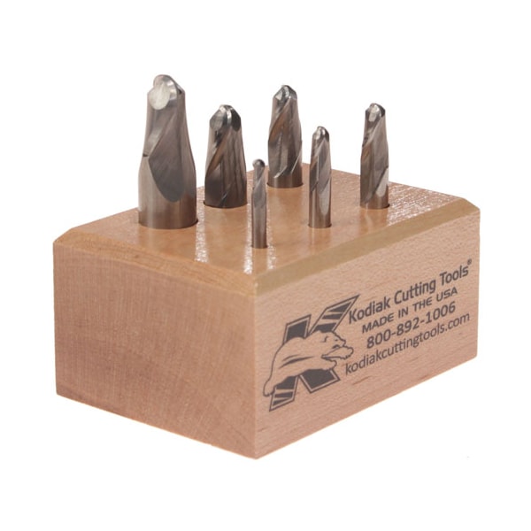Kodiak Cutting Tools 2 Flute Stub Ball Nose Carbide End Mill Set, 6pc 1/8-1/2 - 56310029