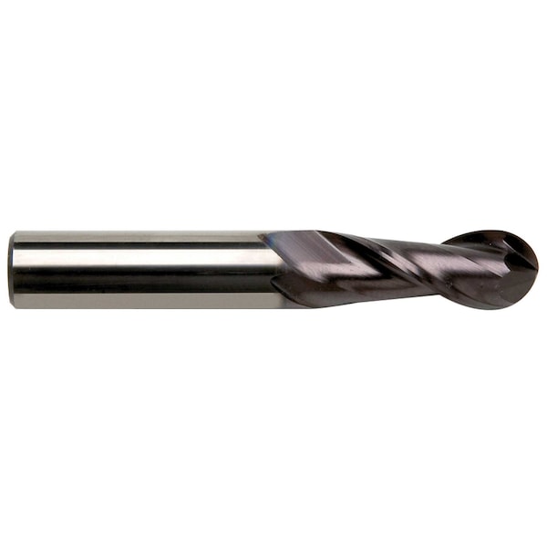 Gs Tooling 1/8" Diameter x 1/8" Shank 2-Flute Regular Length Ball Nose Typhoon Red Series Carbide End Mills - 104650