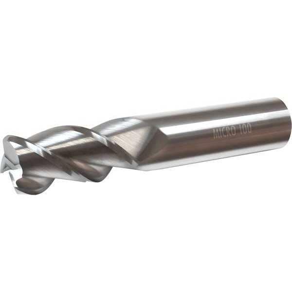 Micro 100 Carbide End Mill, Dia 1/2 In, Cut L 1 In - ARC-500-3-030