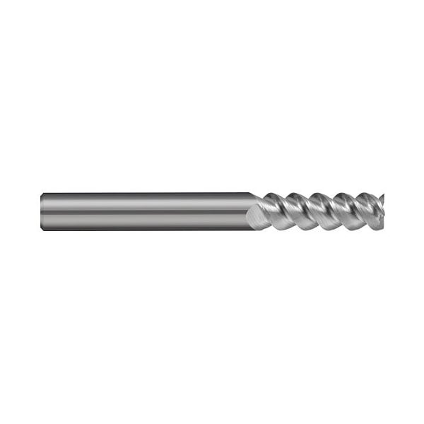 Harvey Tool 0.1250 in. 1/8 Cutter dia x 3/8 Length of Cut Carbide 60° Helix Square End Mill, 3 Flutes - 745308