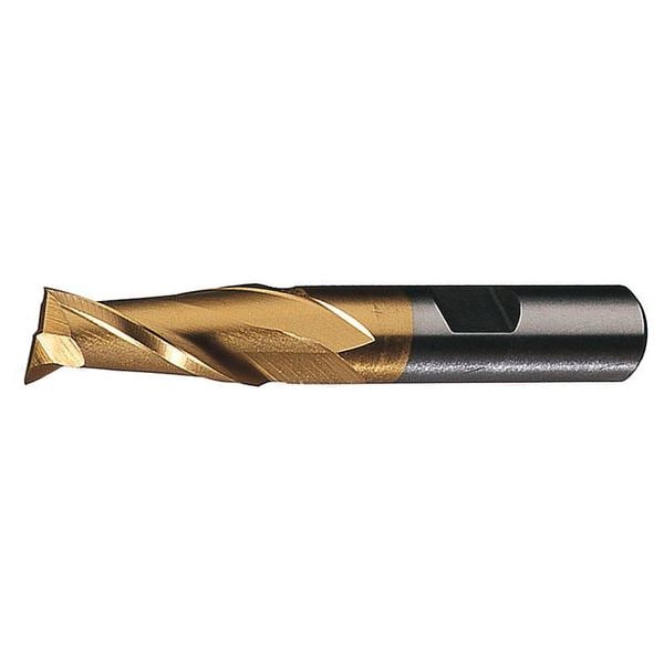 Cleveland 2-Flute HSS Keyway Tolerance Square Single End Mill Cleveland HG-2K-TN TiN 5/8x5/8x1-5/16x3-3/4 - C38946
