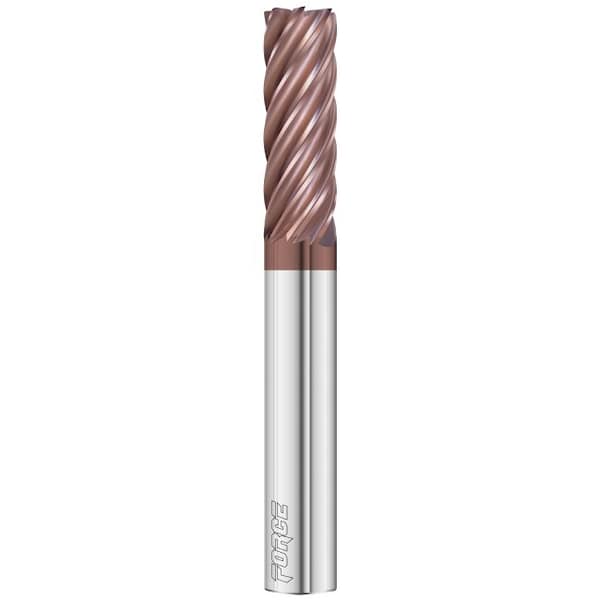 Fullerton Tool 5, 7, 9-Flute - Variable Helix - 3600 Force HP End Mills, FC20, RH Spiral, Crnr Radius, Stndrd, 1/2 - 36268