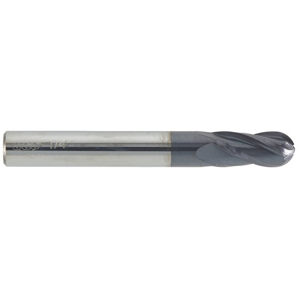 Cgs Tool 4 Flute Stub Length Ball End Mill 1/16"Dia 1/8"Shank 1/8"Loc 1-1/2"Oal W/Altin Coating - 242-0625-ALTIN