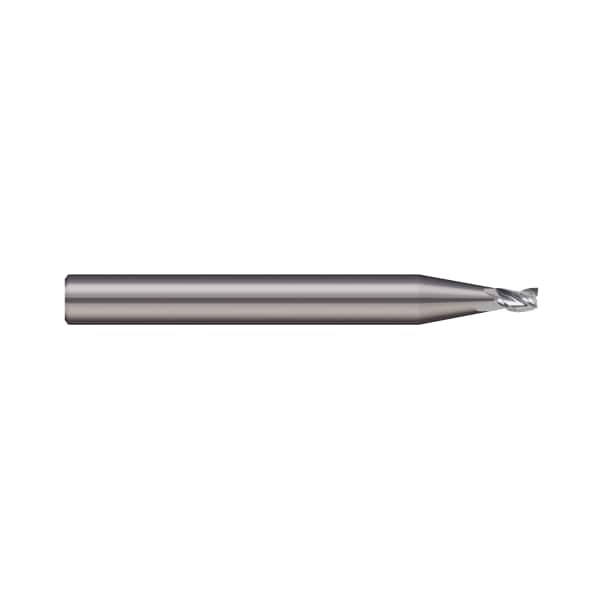 Micro 100 End Mill, 3 Flute, Square, 0.0150" (1/64) Cutter dia, Finish: UN - MEF-015-023-3