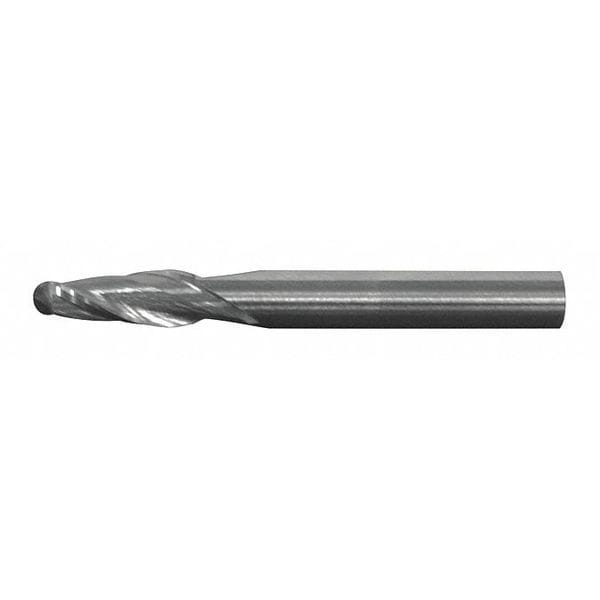Cleveland 2-Flute HSS Miniature Ball Nose Single End Mill Cleveland HMG-2B Bright 1/8"x3/16"x3/16"x1-1/2" - C75340