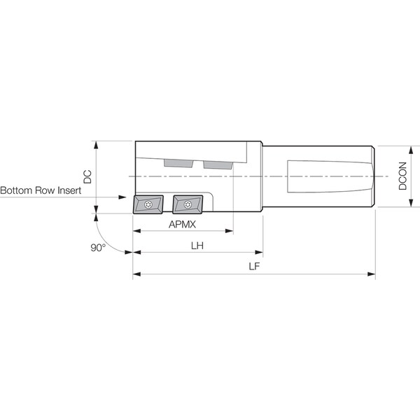 Kyocera End Mill, Kyocera EM 15002000LE, 1.5000" Dia - EM15002000LE