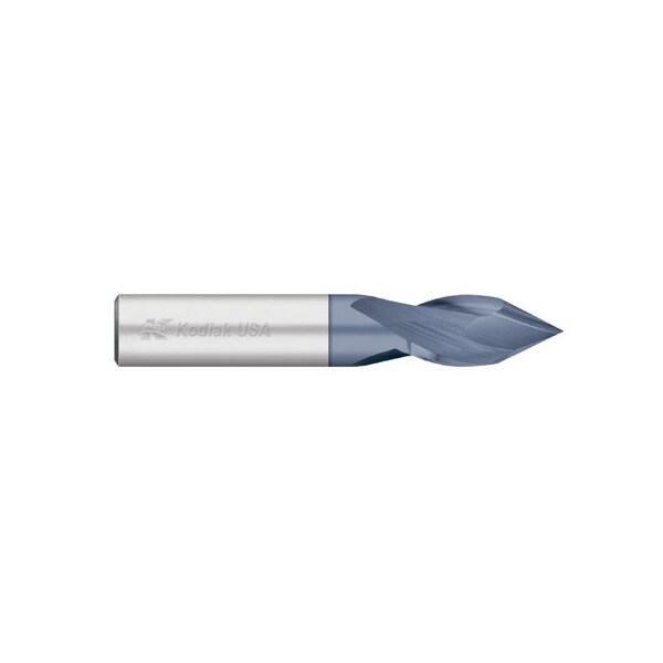 Kodiak Cutting Tools 1/16 Carbide Drill Mill 2 Flute 60 Deg. Pt ALTIN Coated - 5542177
