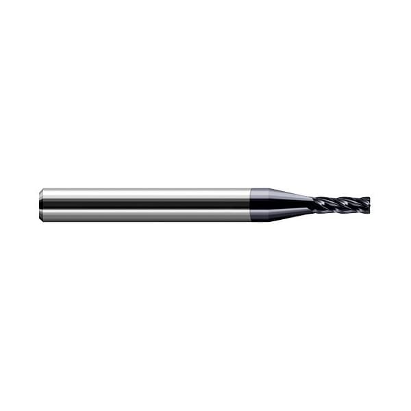 Harvey Tool .3mm Cutter dia. x 0.0030 in. Radius x 0.0360 in. Carbide Corner Radius End Mill, 4 Flutes - 47212-C3