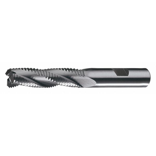 Cleveland 6-Flute Cobalt 8% Coarse Square Single Roughing End Mill Cleveland RG8 Bright 2"x2"x4"x7-3/4" - C31208