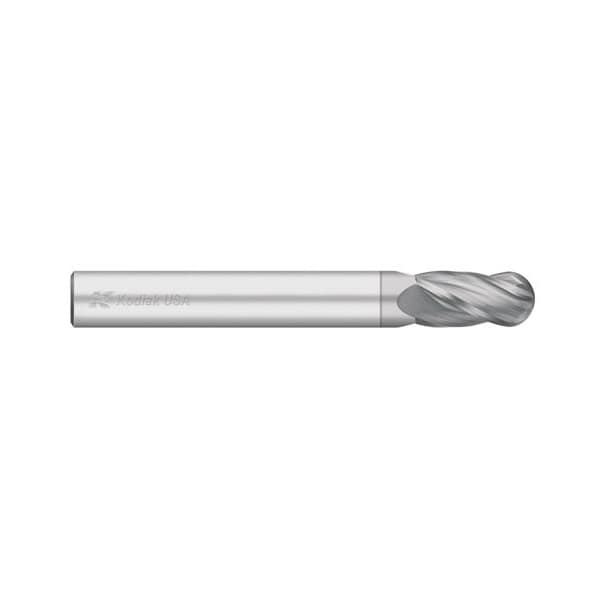 Kodiak Cutting Tools 1" Carbide Endmill 4 Flute Single End Ball Nose Long TICN Coated - 5465702