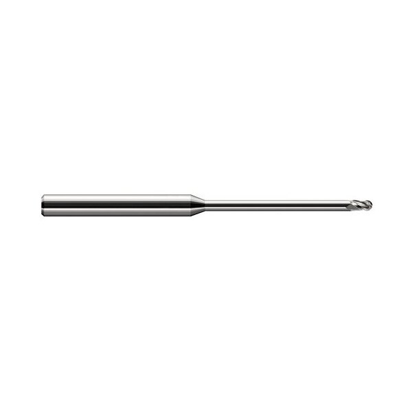 Harvey Tool 0.0620 in. 1/16 Cutter dia. x 0.0930 in. 3/32  x 0.95in. Reach Carbide Ball End Mill, 4 Flutes - 752262