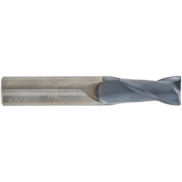 Cgs Tool 2Fl Std Cr End Mill 5/8" Dia 1-1/4" Loc 3-1/2" Oal W/.060 Rad & Altin - CR123-6250.060-ALTIN