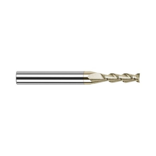 Harvey Tool 0.0620 in. 1/16 Cutter dia. x 5/16 Carbide 45° Helix Square End Mill, 2 Flutes, ZrN Coated - 932062-C7