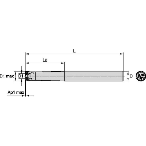 Widia Cutter, Mill, VXF-07 D0.62 Z2 In Cyl End - VXF062Z02C062XP07L700