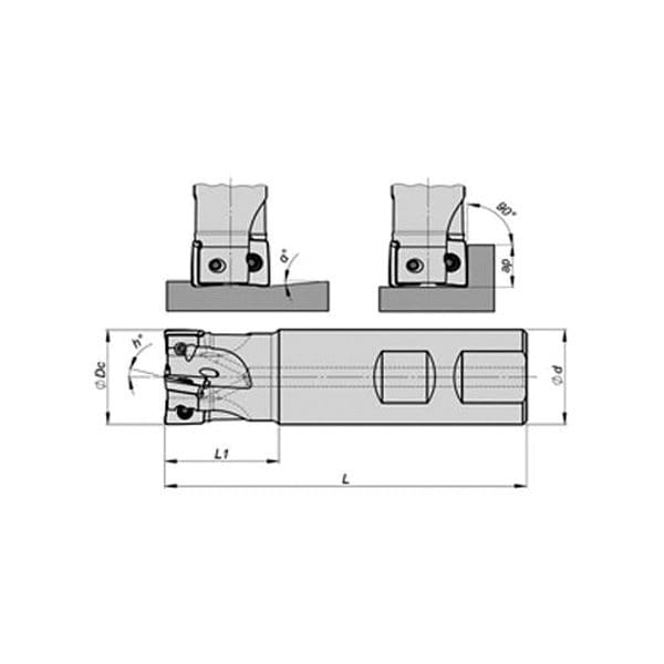 Hhip 3 Piece 1/2" Square Shoulder Coolant-Thru Indexable End Mill Set - 5822-1710