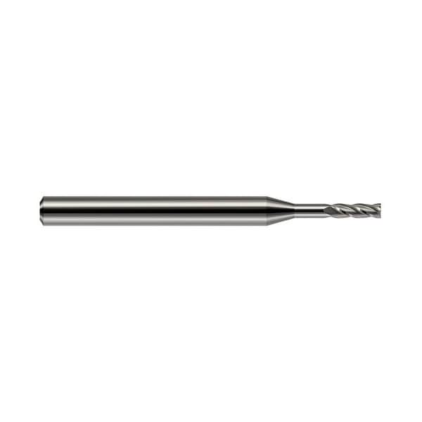 Harvey Tool 0.039 in. 1 mm Cutter dia x 0.117 in. x 0.24 in. Reach Carbide Square End Mill, 4 Flutes - 802439